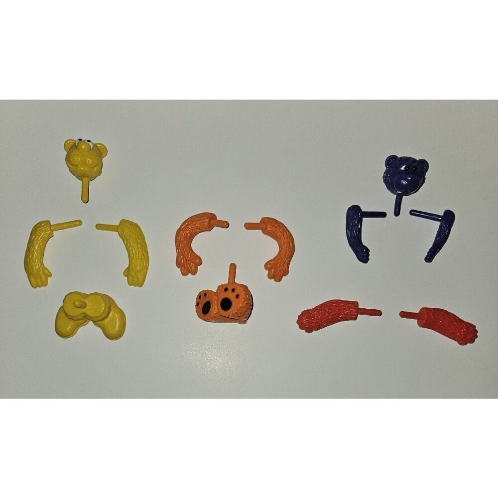 Bear Figure Building REPLACEMENT PIECES Heads Arms Feet Red Orange Yellow Purple